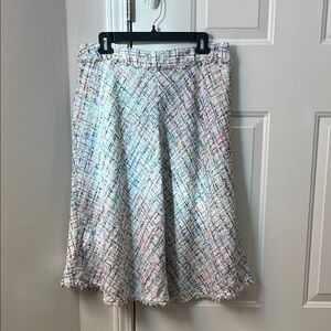 Multicolor Spring Easter Tweed Flowy Skirt